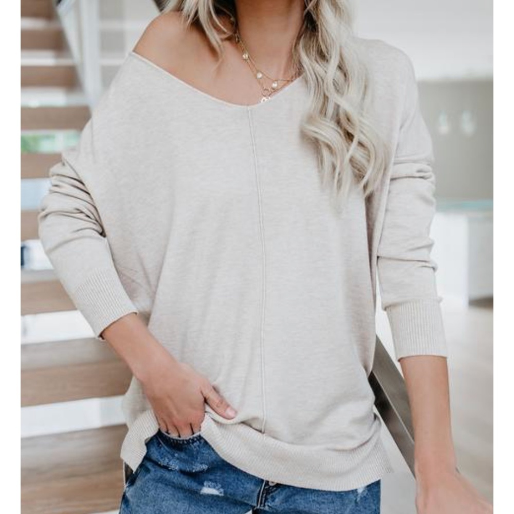 PADME Slouchy Off Shoulder Pullover - Picture 3 of 8